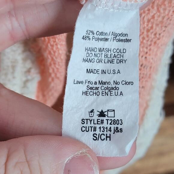 Popsy Creamsicle Stripped Knit Tank, Sz S - Picture 4 of 6